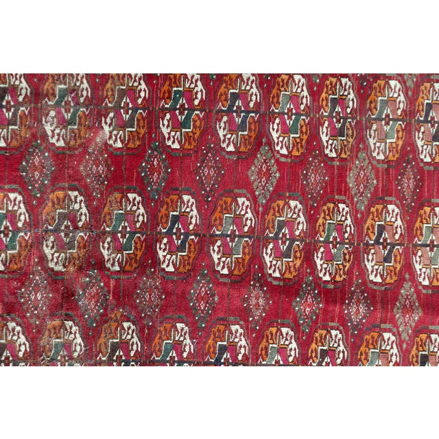 Textile 1930s, Authentic Antique Turkmen Tekke Rug 4.4' X 6' For Sale - Image 7 of 14