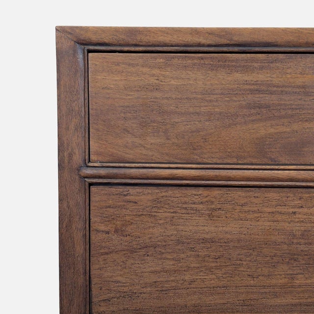 Brown Classic Solid Wood 4-Drawer Dresser With Brass Handles For Sale - Image 8 of 9