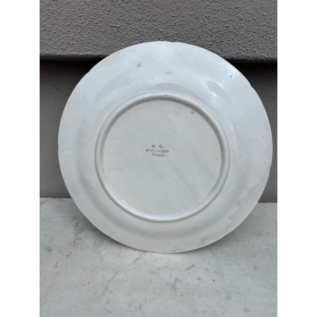 Majolica Asparagus Plate With Mums Keller & Guerin Saint Clement For Sale In Austin - Image 6 of 6