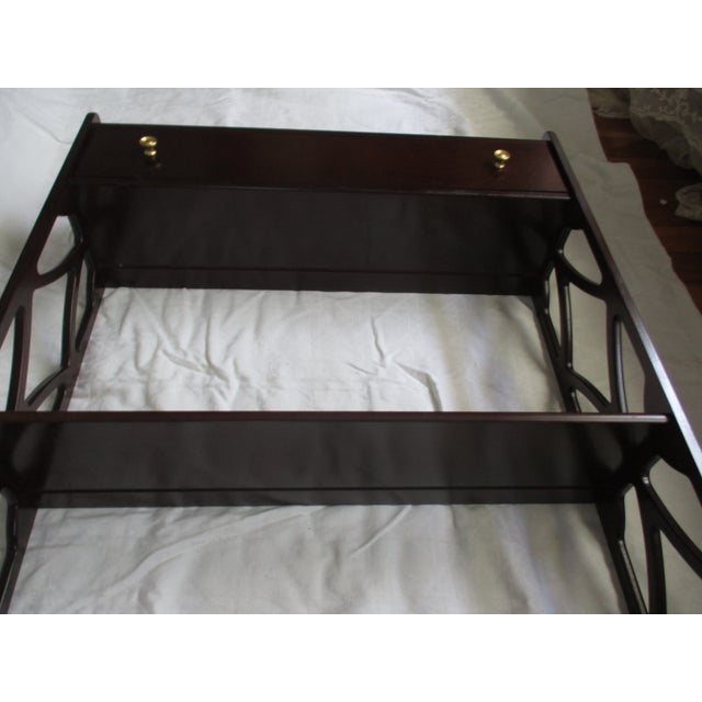 Vintage Bombay Mahogany Regency Wall Shelf With Drawer and Lattice Sides For Sale In Columbia, SC - Image 6 of 10