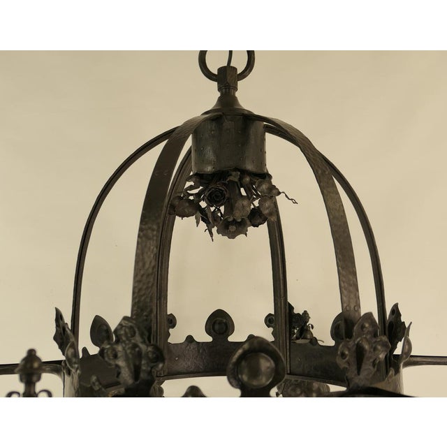 1900 - 1909 Viennese Wrought Iron Chandelier, Austria, 1900s For Sale - Image 5 of 18