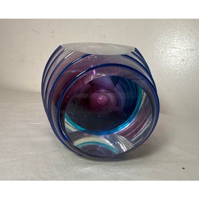 High Quality Vintage Hand Blown Italian Murano Signed Art Studio Glass Vase For Sale - Image 13 of 14