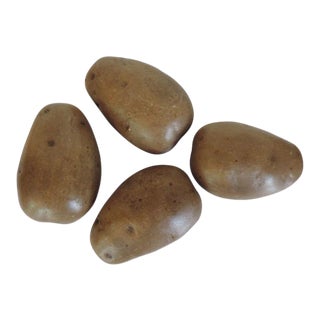 Hand Painted Trompe L' Oeil Porcelain Potatoes - Set of 4 For Sale