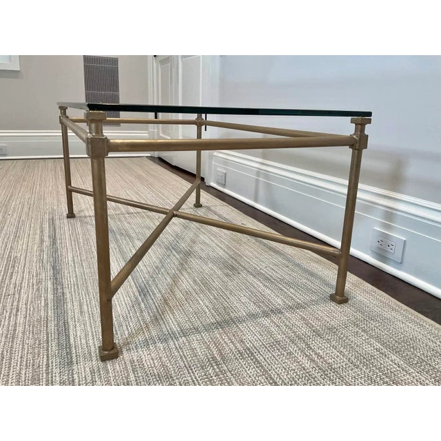 Vintage Niermann Weeks Italian Style Glass Top Coffee Table For Sale In New York - Image 6 of 9