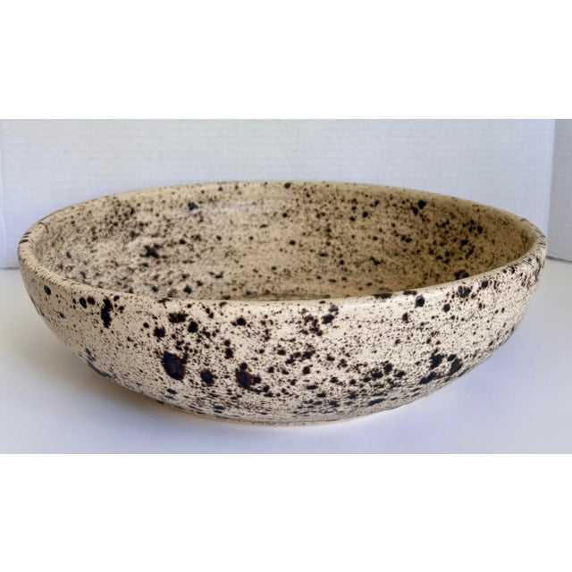 Annie Raysse Handmade Speckled Studio Pottery Serving Bowl For Sale In Los Angeles - Image 6 of 11