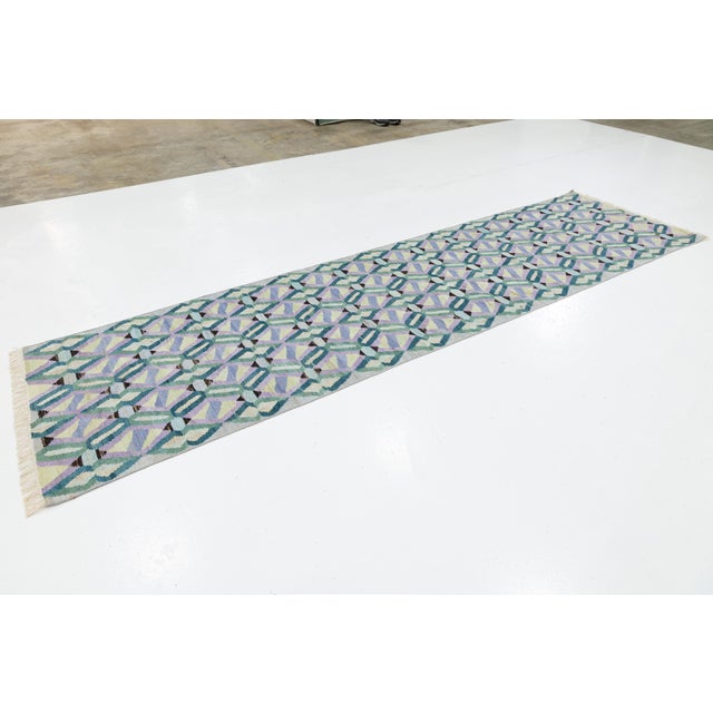 2020s Modern Handmade Modern Flatweave Kilim Runner – Geometric Prism by Apadana For Sale - Image 5 of 9