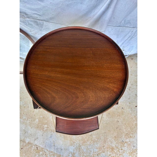 Early 20th Century French Walnut and Brass Inlay Tea Table For Sale - Image 10 of 13