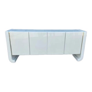 1980s Karl Springer Style Lacquered Credenza For Sale