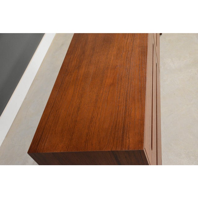 1960s Refinished Arne Wahl Iversen 72” Teak Dresser For Sale In Boston - Image 6 of 10