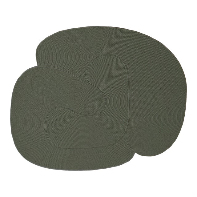 Riff Rug, 4x6ft, Light Green, From Souda, Braided, Coiled Wool Area Rug For Sale