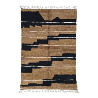 Brown and Black Moroccan Rug - 10.1 X 6.7 Ft For Sale