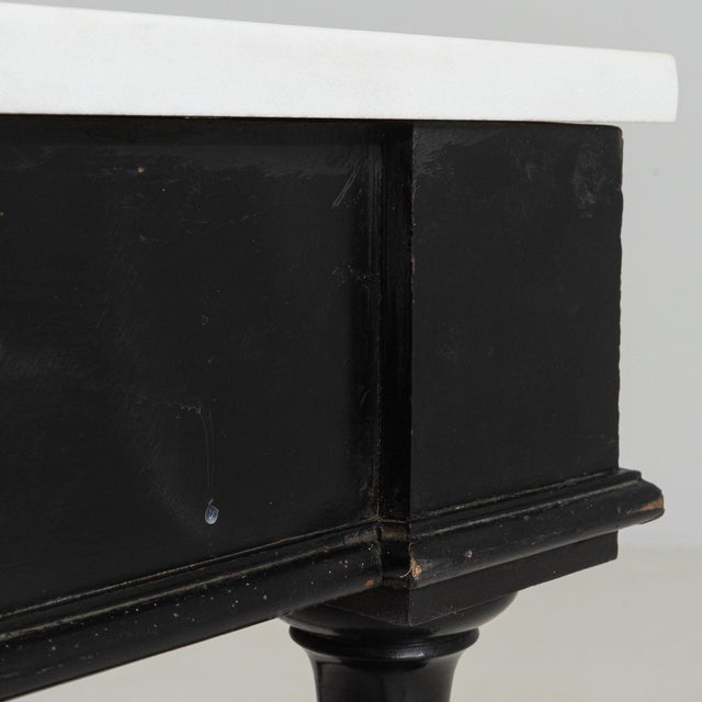 French 19th Century France Black Wood Console Table For Sale - Image 3 of 11