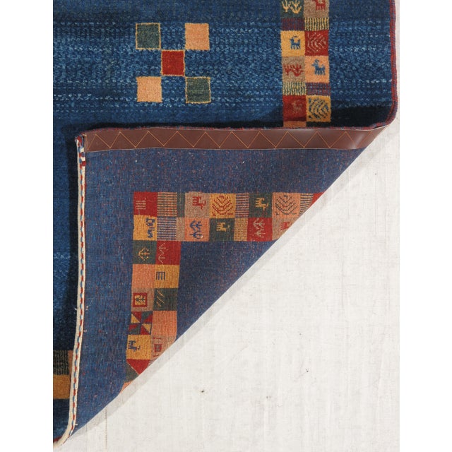 1980s Vintage Hand-Knotted Persian Lori Gabbeh Rug 6'7" X 9'11" For Sale - Image 5 of 6