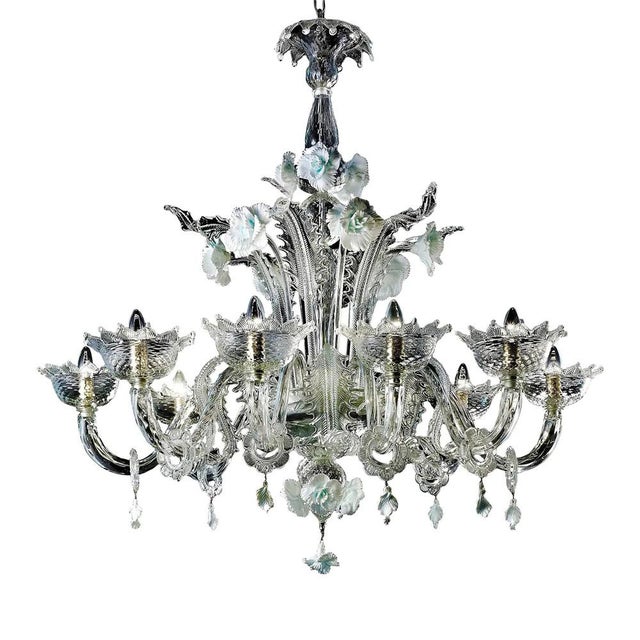 Romantic Venetian Floral Murano Glass Chandelier by Simoeng for Simoeng For Sale - Image 8 of 8