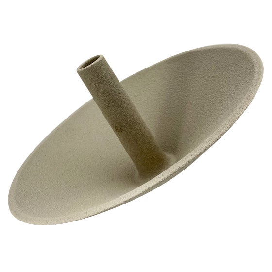 Vintage Beige Ceramic Spindle Solifloer Vase by Lineasette, Italy, 1980s For Sale