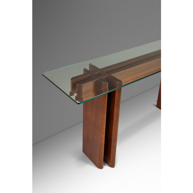 Danish Mid-Century Modern Console Table in Teak W/ Glass Top by Gustav Gaarde for Trekanten, Denmark, C. 1970s For Sale - Image 13 of 18