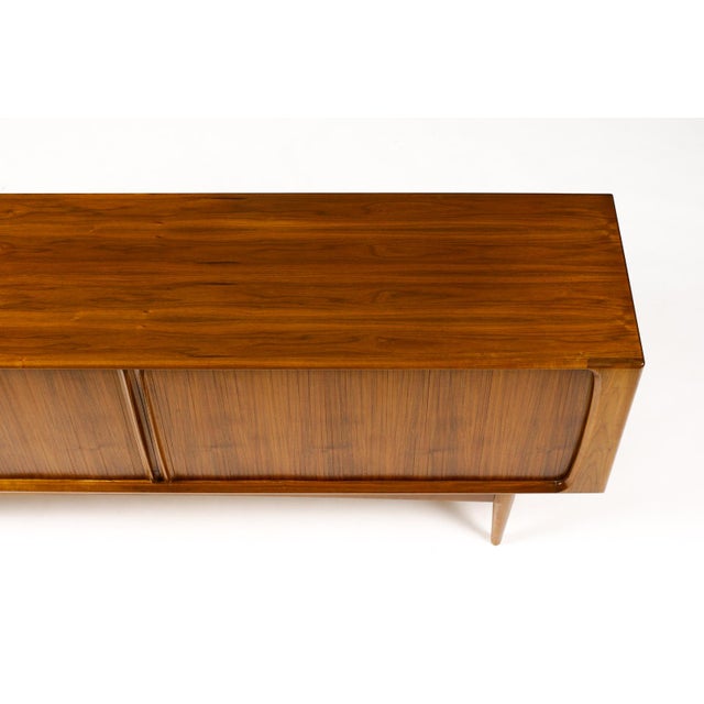 1960s Danish Modern Mid Century Walnut Tambour Door Credenza — Model #142 — Bernhard Pedersen & Son, Attributed For Sale - Image 11 of 11