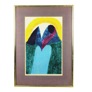 Original Signed Carol Summers "Moorea" Woodcut 74/75, Framed