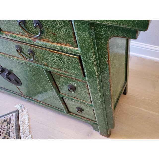 Wood Neiman Marcus Solid Elm 9-Drawer "Zhang" Sideboard With Marble Top by David & Daniel Design For Sale - Image 7 of 9
