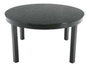 Mid-Century Modern Dark Olive Ostrich Skin Round Coffee Table
