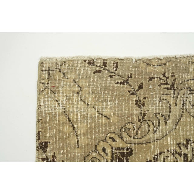 Textile 1970s Vintage Turkish Handmade Wool Cotton Beige Area Rug For Sale - Image 7 of 12