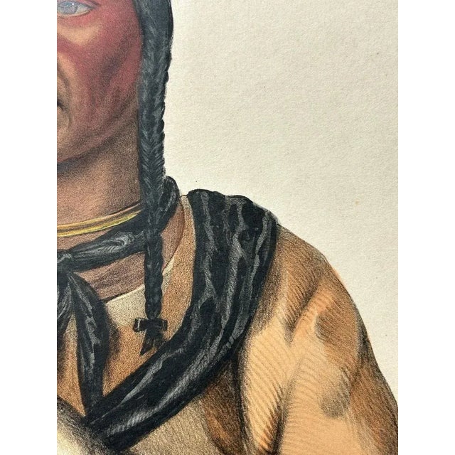 Black After Charles Bird King, Sioux Chief Portrait Esh-Ta-Hum-Leah, Lithograph, 1838 For Sale - Image 8 of 11