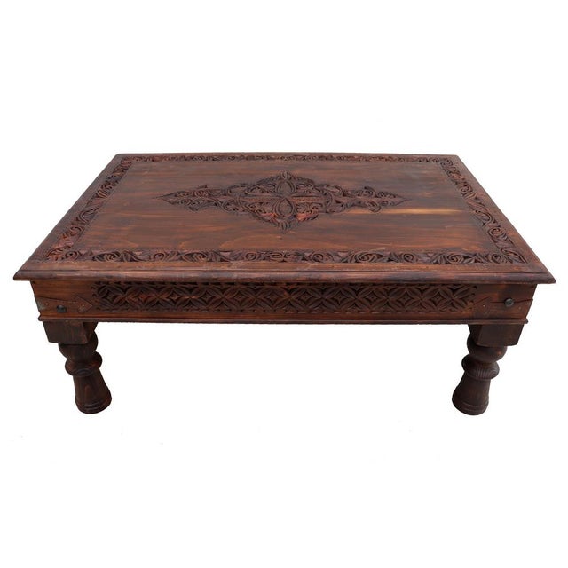 Surface: dark brown glazed Practical: the table is delivered pre -assembled. Execution: 1x table as in the picture...