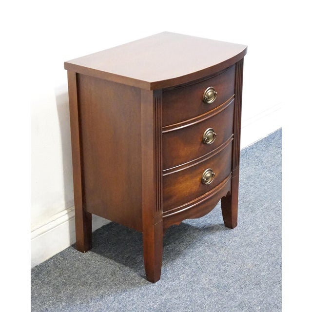 Dixie Dixie Furniture Solid Mahogany Traditional Duncan Phyfe Style 20" Two Drawer Nightstand 965 For Sale - Image 4 of 14