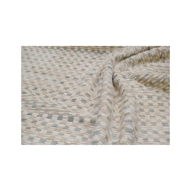 1960s Blue & Green Modern Wool Rug For Sale - Image 5 of 6