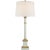 Transitional Suzanne Kasler by Visual Comfort Signature Josephine Table Lamp in Light Blue with Antique Gold Leaf with Linen Shade For Sale - Image 3 of 3