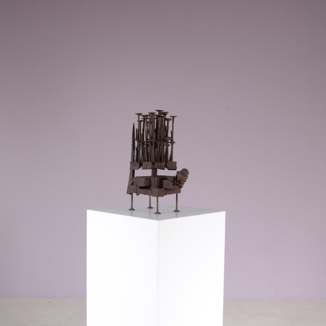 Brown Frans De Boer, Lichtveld Brutalist Artwork, 1970s, Steel For Sale - Image 8 of 15