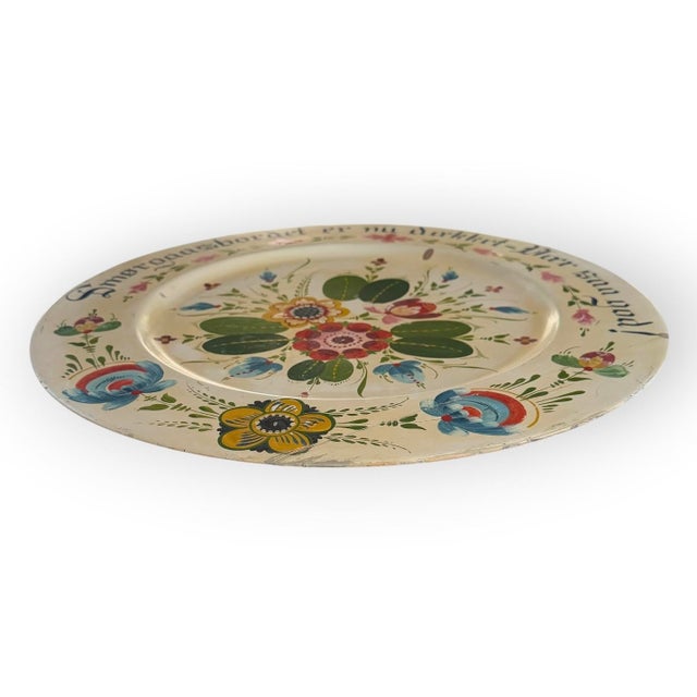 Mid-Century Modern Per Lysne Rosemaling Smorgasbord Platter Norwegian Folk Art 1930-40s For Sale - Image 3 of 11