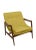 Mid Century Lounge Chair Yellow Chenille For Sale - Image 4 of 4