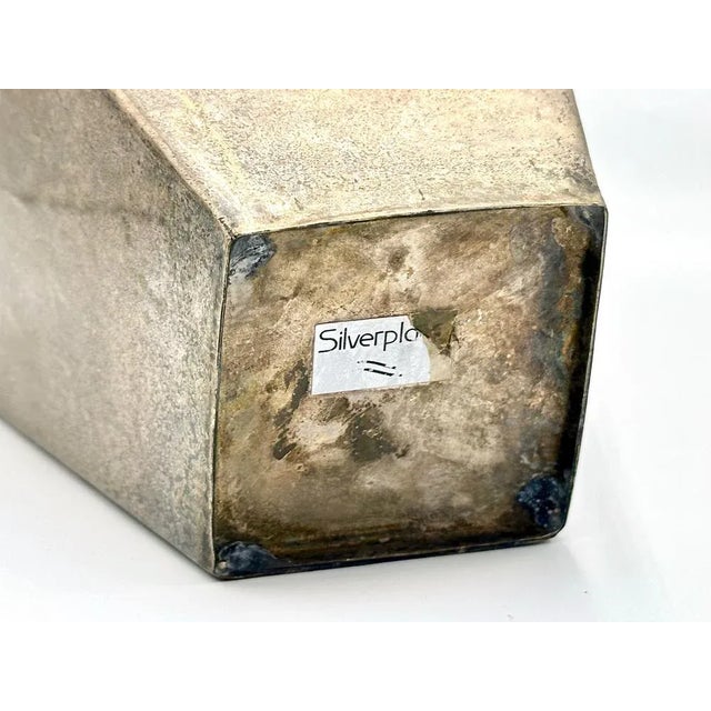 Modernist Silver-Plated Vase, 1950s For Sale - Image 10 of 11