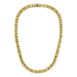 Roberto Coin Appassionata Necklace in 18 Karat Gold 70 Grams and Diamonds For Sale