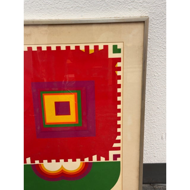 Limited Edition Signed + Numbered Geometric Abstract Serigraph , Vintage For Sale - Image 11 of 12