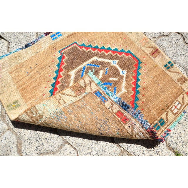 1960s 1960s Vintage Wool Small Rug For Sale - Image 5 of 6