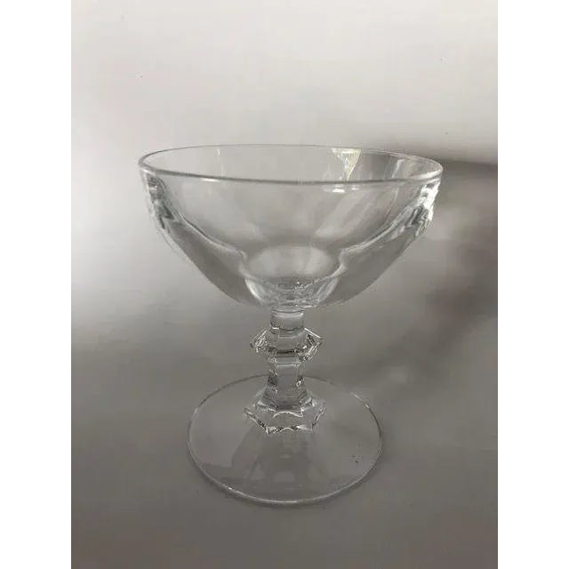 Mid-Century Modern Vintage Clear Teardrop Old Fashion Champagne Glasses S/4 For Sale - Image 3 of 5