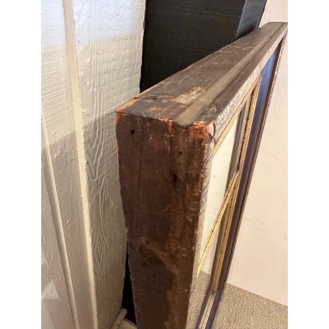 Brown Antique Mahogany & Gilded Mirror For Sale - Image 8 of 10