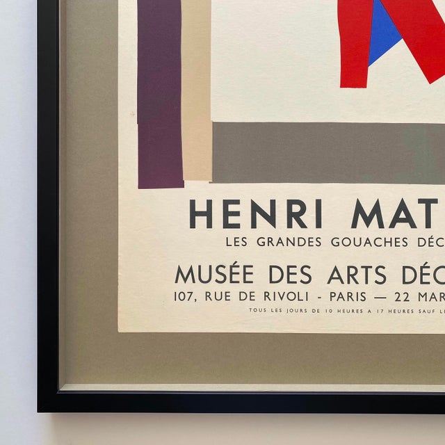 Taupe Henri Matisse Vintage 1961 Mourlot Fine Art Lithograph Print Framed Mid Century Modernist Paris Exhibition Poster " Le Danseur " 1937 For Sale - Image 8 of 14