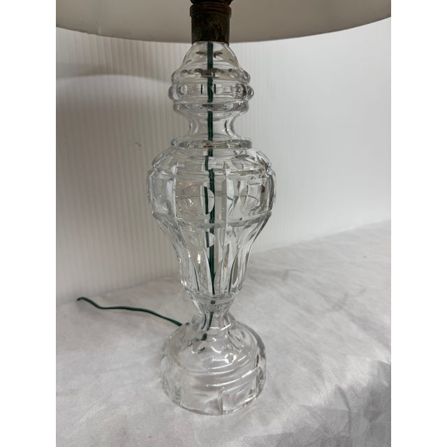 Vintage Crystal Cut Glass Table Lamp For Sale In San Francisco - Image 6 of 12