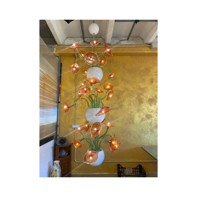 Flowers Murano Glass Cascade Chandelier by Simoeng For Sale - Image 11 of 13