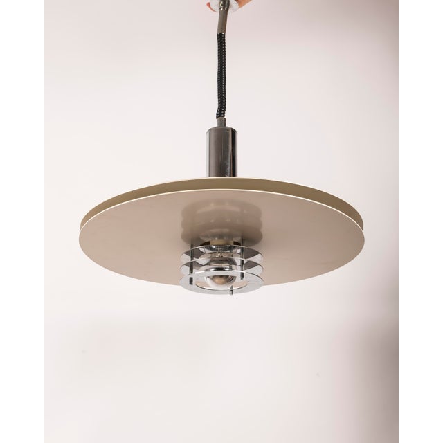 Scandinavian Space Age Hanging Lamp in Lacquered and Chromed Metal, 1970s For Sale - Image 6 of 6