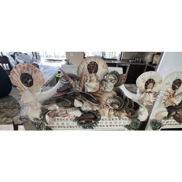 Vintage 60’s Twin Faux Bamboo & Seashell Encrusted Wall Mirrors - Designed by Cheryl P. Kohloff For Sale - Image 12 of 18