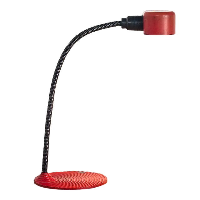 Vintage Lacquered Iron Table Lamp, 1970s For Sale