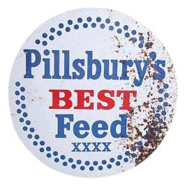 1950s Vintage Pillsbury's Best Metal Feed Sign For Sale
