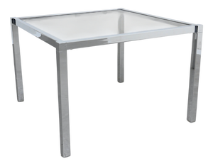 Square Chrome and Glass Coffee Table in the style of Milo Baughman, Germany, 1970s