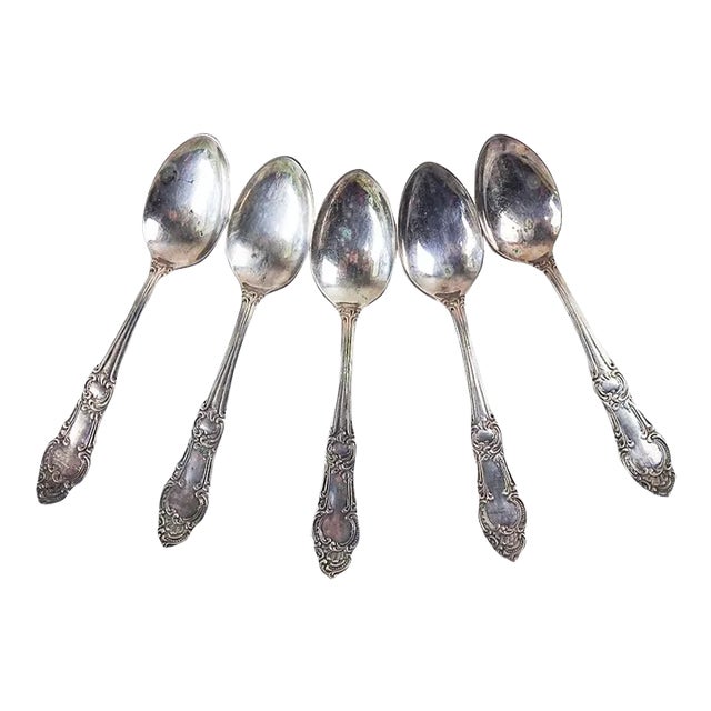 Antique Silverplate Demitasse Spoons - Set of 5 For Sale