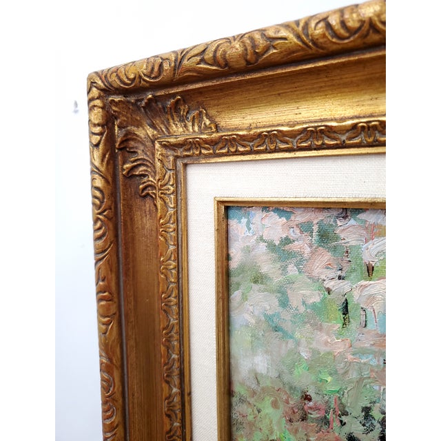 Blue Mid 20th Century French Parisian Scene Framed Oil Painting by J. Gaston For Sale - Image 8 of 14