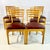 This is a set of 6 Art Deco honey maple dining chairs with burgundy vinyl seats. The upholstery is newer than the...